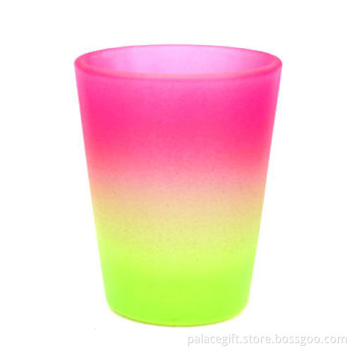 Colored Shot Glass, Vivid Colors, Mixed Colored, Frost